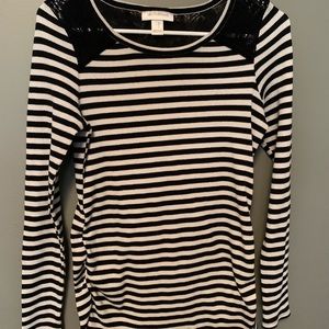 Motherhood maternity top black and white medium